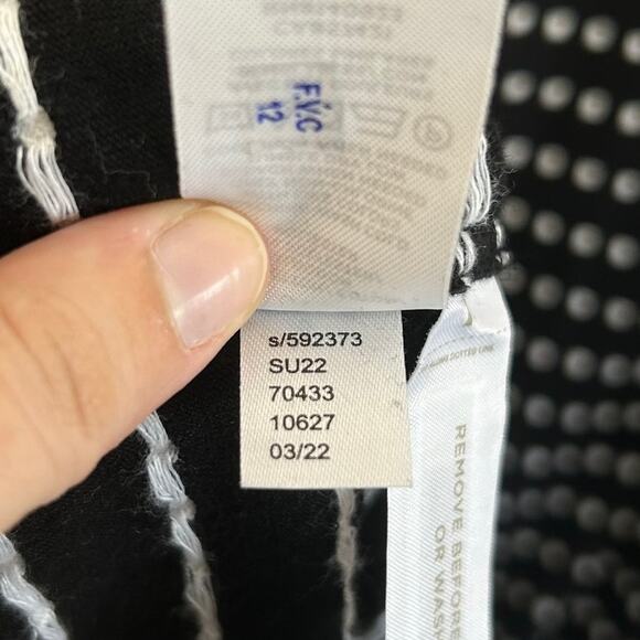 LOFT Petites Dotted Flounce Swing Dress NWT Women's Sz SP Black White Ruffles - Picture 7 of 8